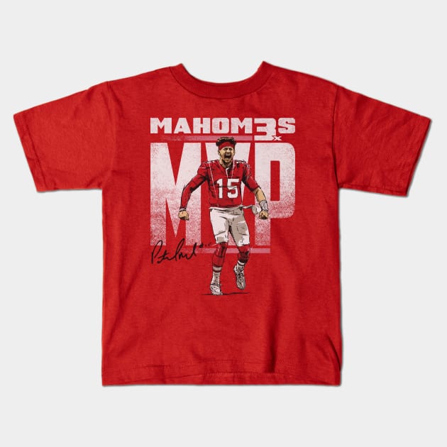 Patrick Mahomes Kansas City MVP LVIII Kids T-Shirt by ganisfarhan